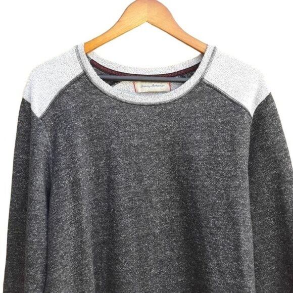 Tommy Bahama Mens L Sweatshirt Inside Out Exposed Stitching Color Blocked Gray - Picture 6 of 10